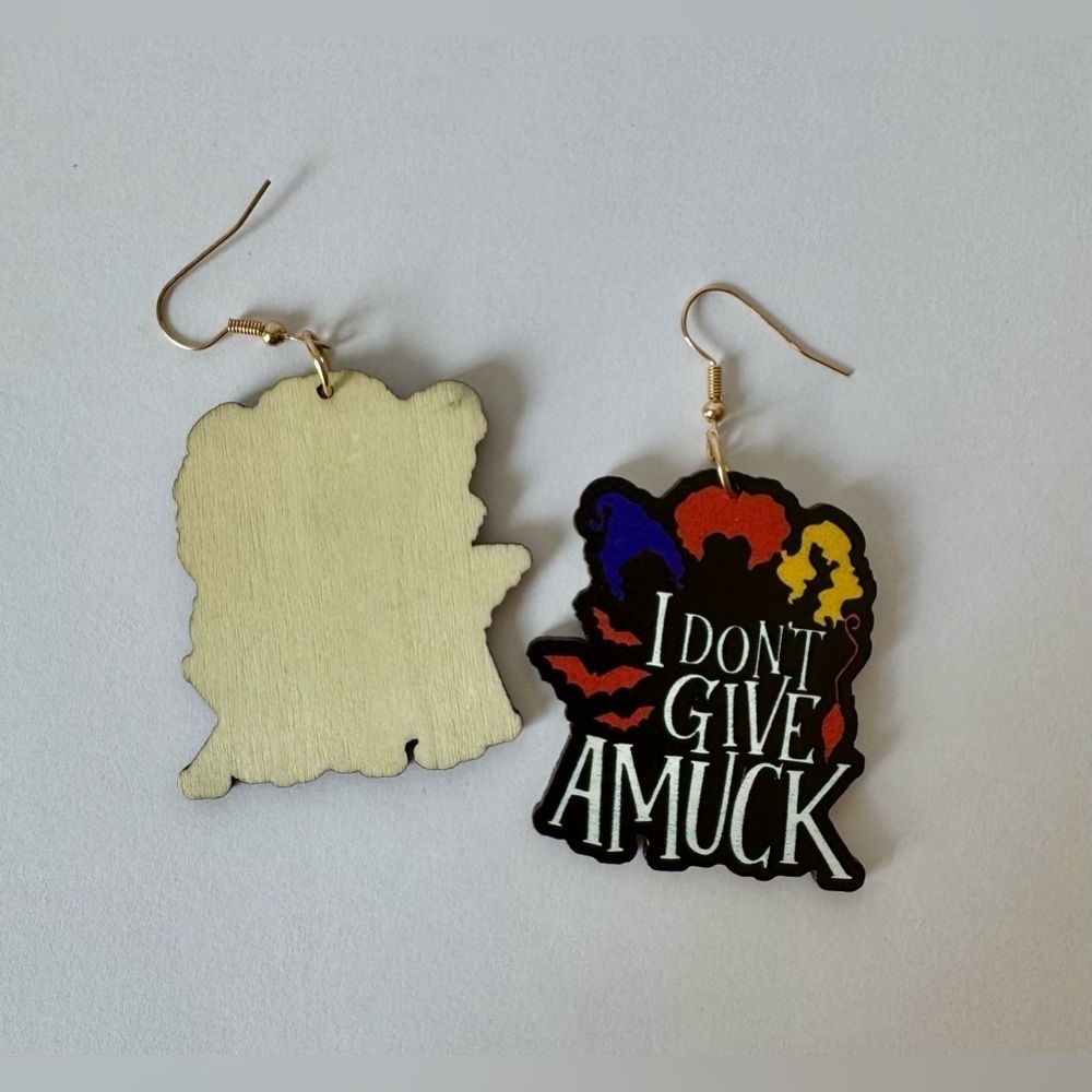 I don't give amuck Earrings - Picture 2 of 2